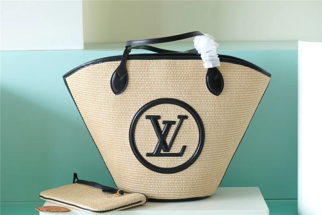 Top Quality Saint Jacques Raffia Black For Women,  Shoulder And Crossbody Bags 22.4in/57cm Top Quality M59808