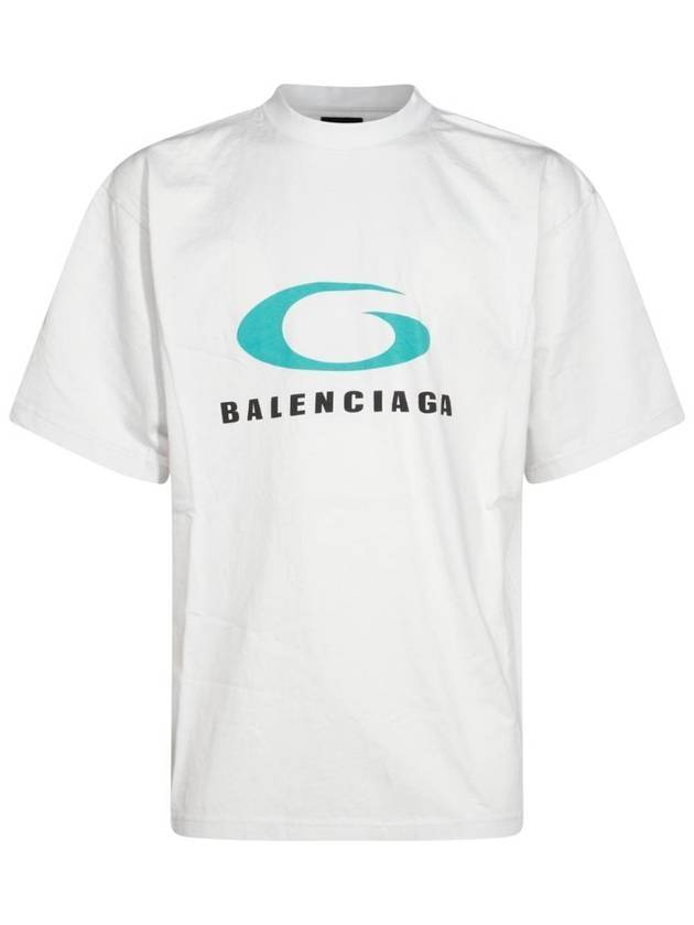 Luxury Balenciaga Trending 2025 Logo Print Cotton Short Sleeve T-Shirt White