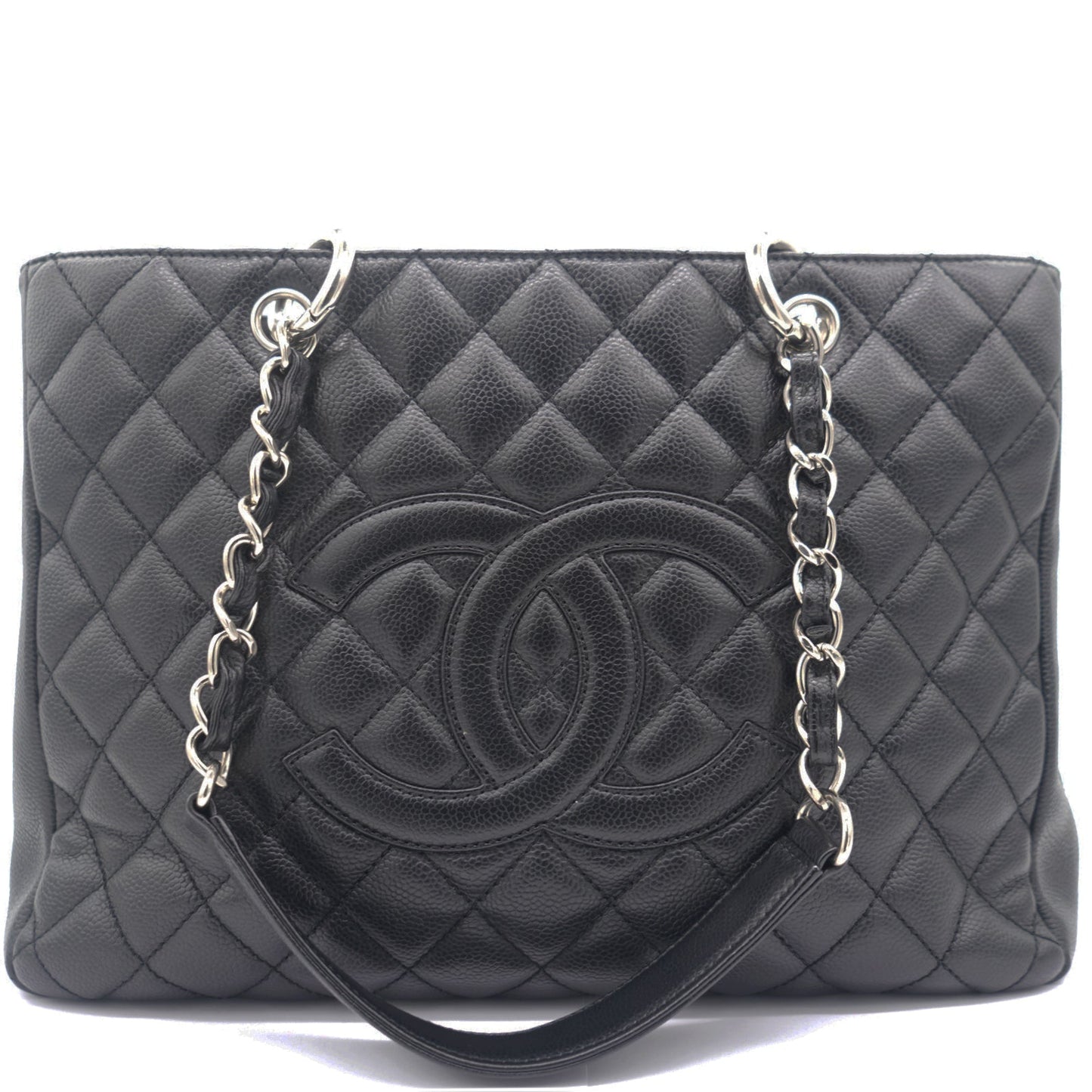 Chanel Black Quilted Caviar Leather Grand GST Shopper Tote Bag