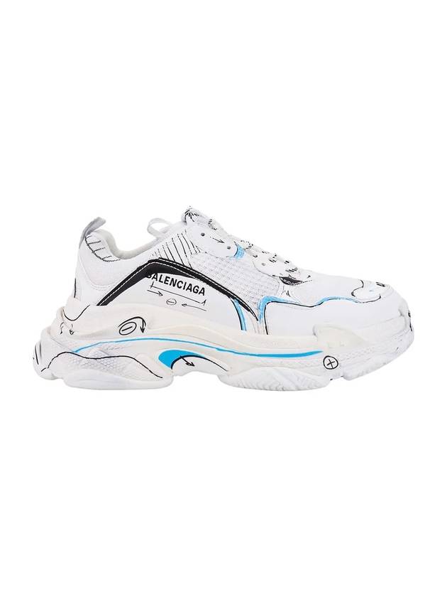 Luxury Balenciaga Trending 2025 Triple S Sketch All Over Logo Low Top Sneakers White