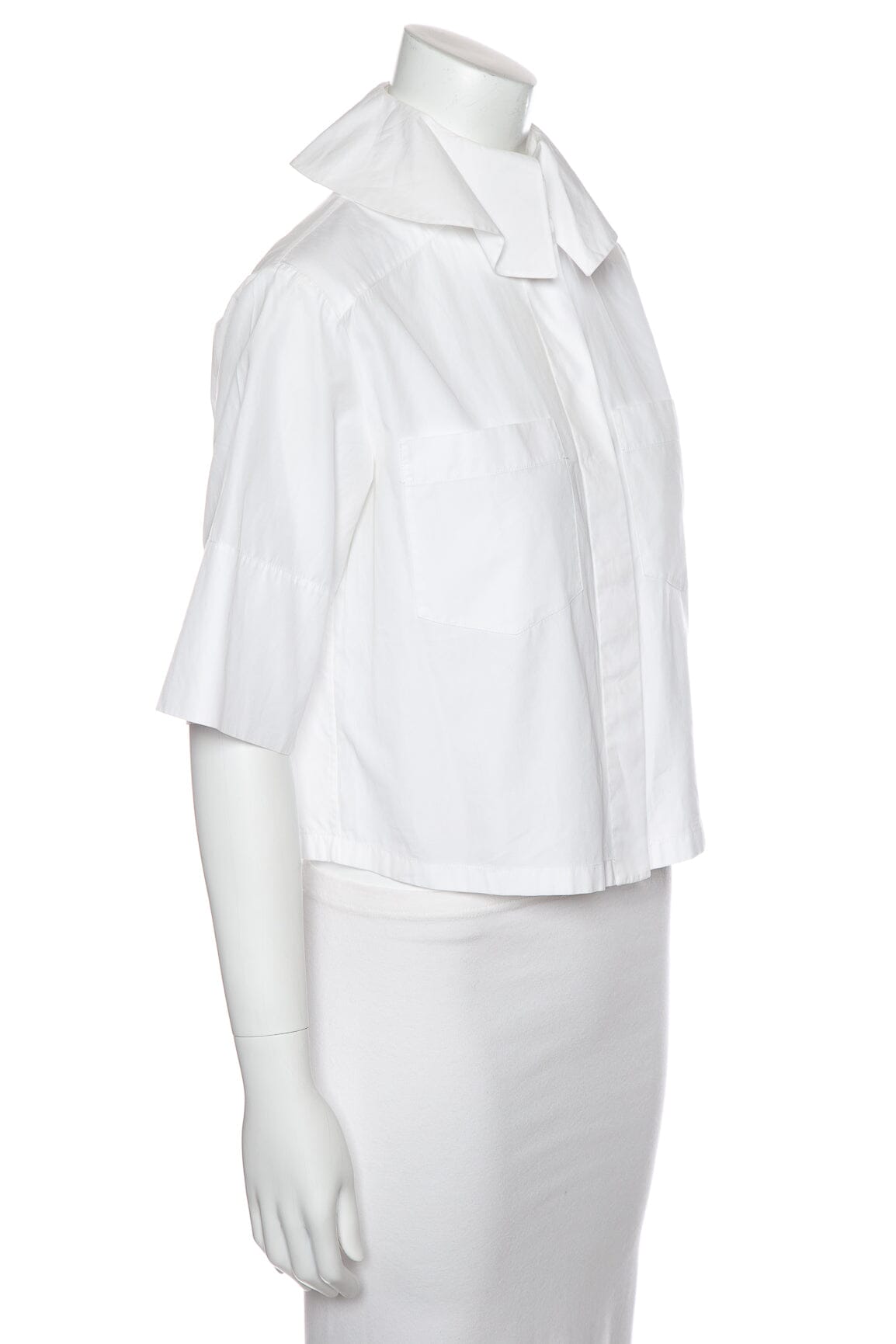 Chanel White Cropped Double Pocket Blo  SZ 34