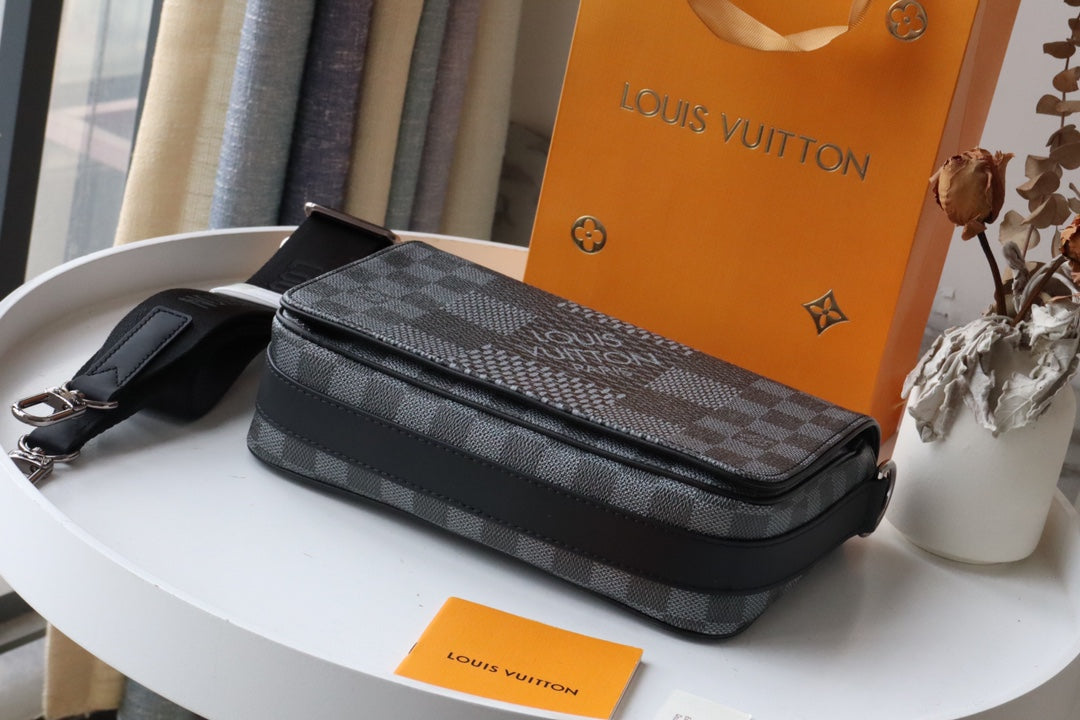 Top Quality StuTop Qualityo Messenger Damier Graphite Gray For Men, Bags, Shoulder And Crossbody Bags 9.3in/25.3cm Top Quality N50013