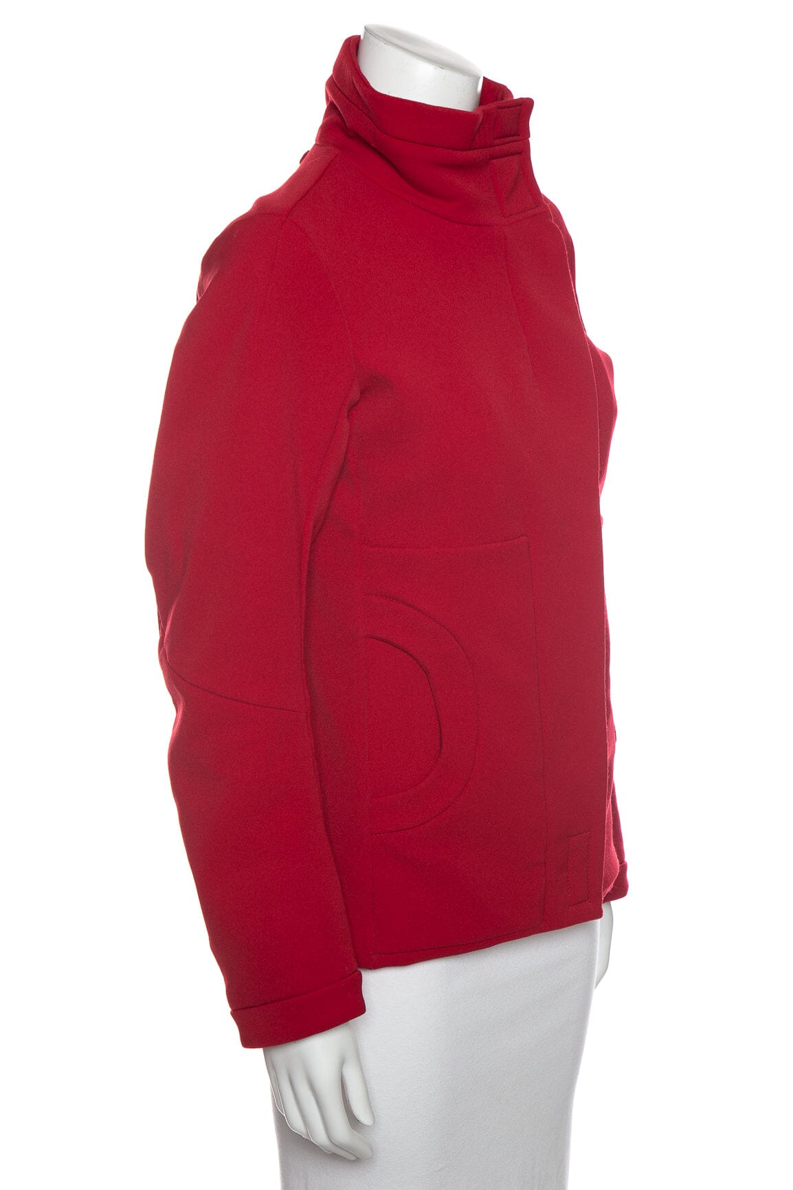 Prada Sport Red Nylon Mock Neck Zip Up Jacket SZ 38