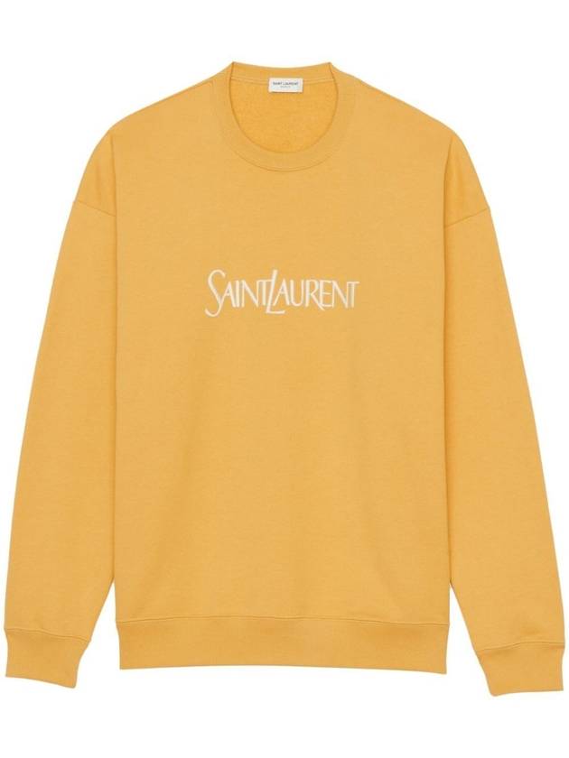 Luxury Saint Laurent Trending 2025 Embroidered Logo Organic Cotton Sweatshirt Yellow