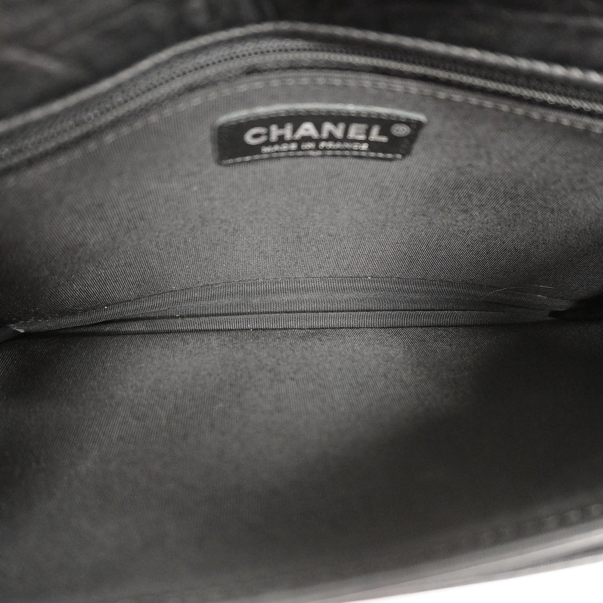 Chanel Shoulder Bag Chocolate Bar W Chain Leather Black
