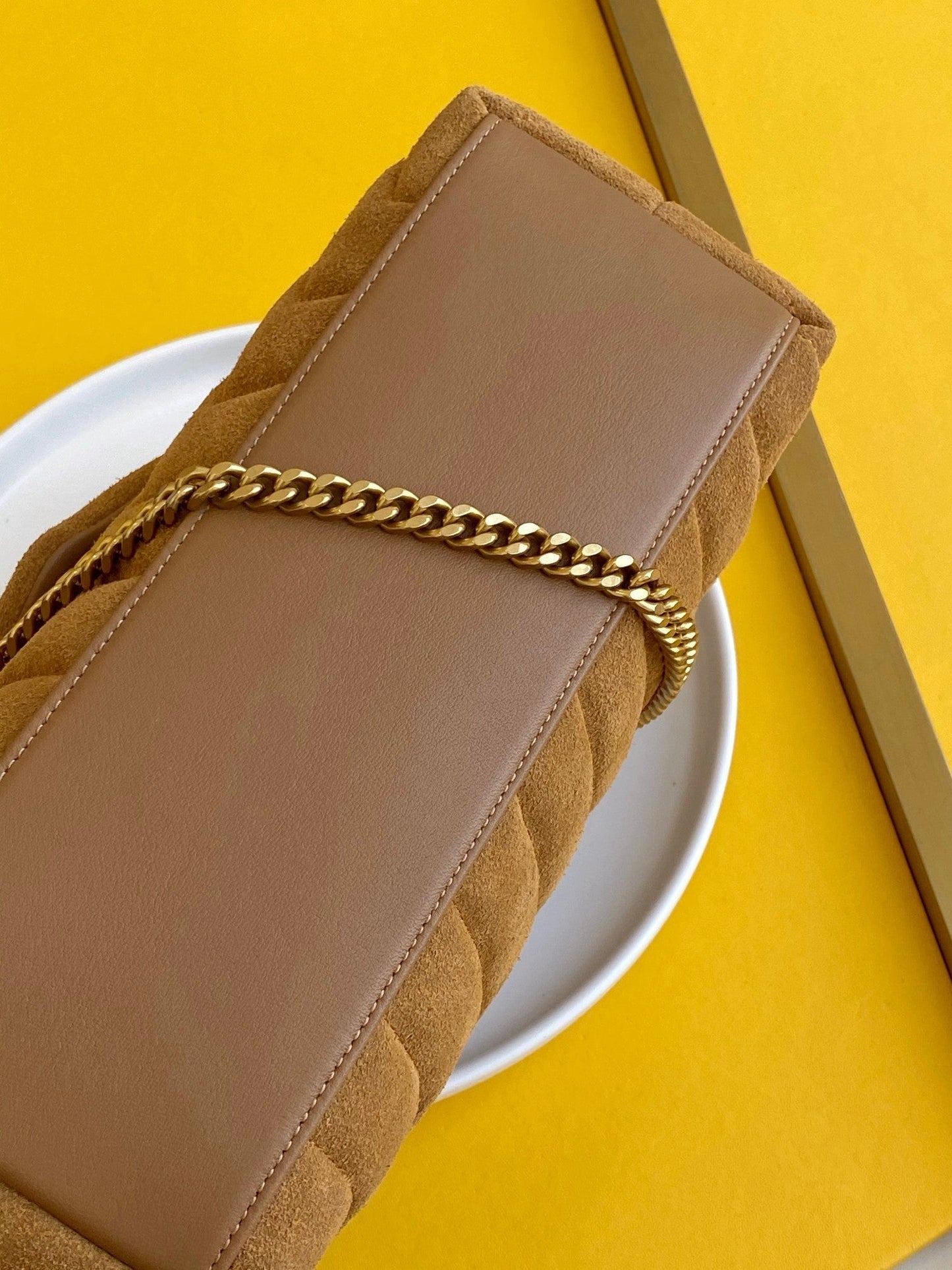 Top Quality Loulou Small Chain Bag In "Y" Brown With Gold Hardware For Women 9.8in/23cm YSL 4946991U8C77761