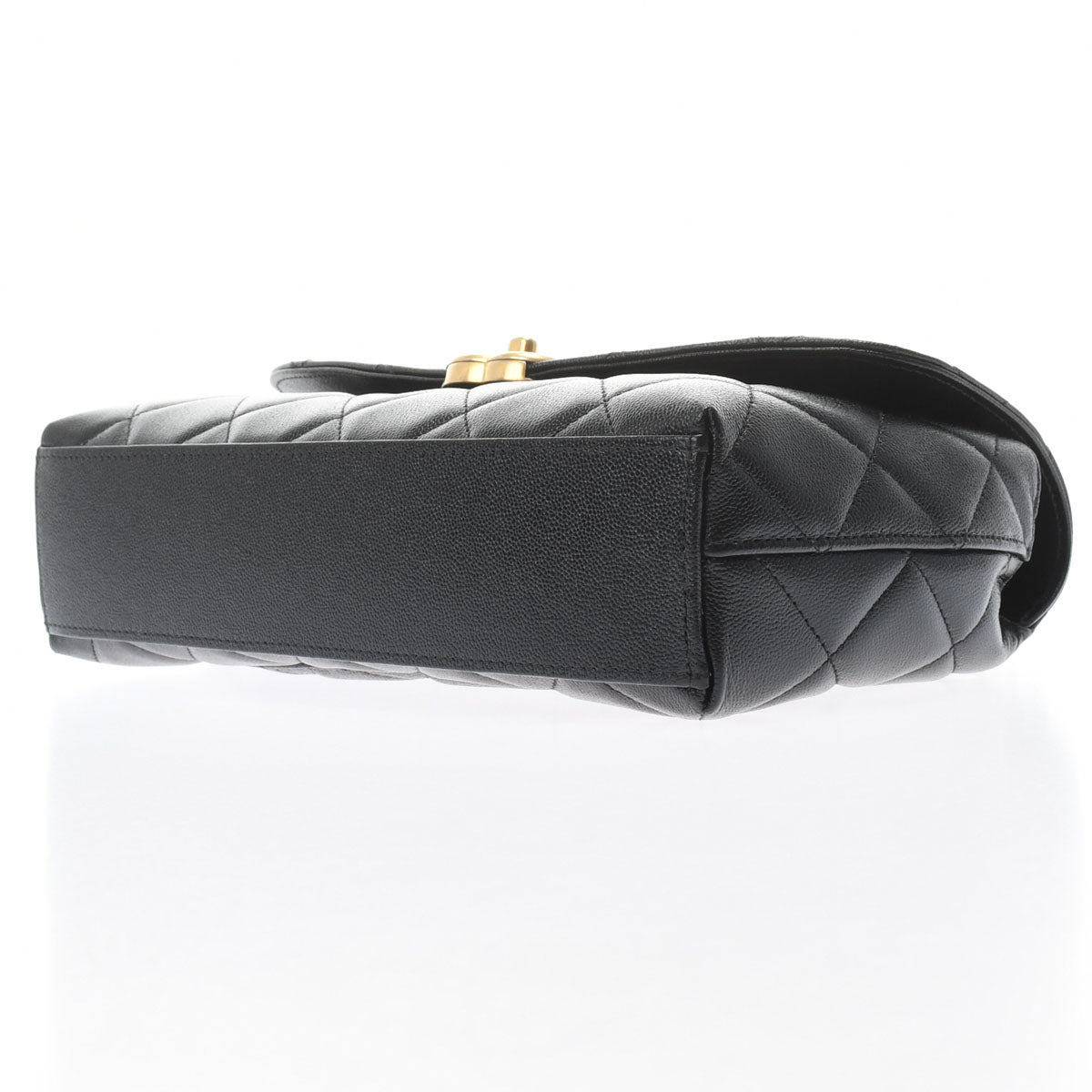 Chanel Flap Bag Black/Gold Hardware Grained Calfskin Women's Shoulder Bag