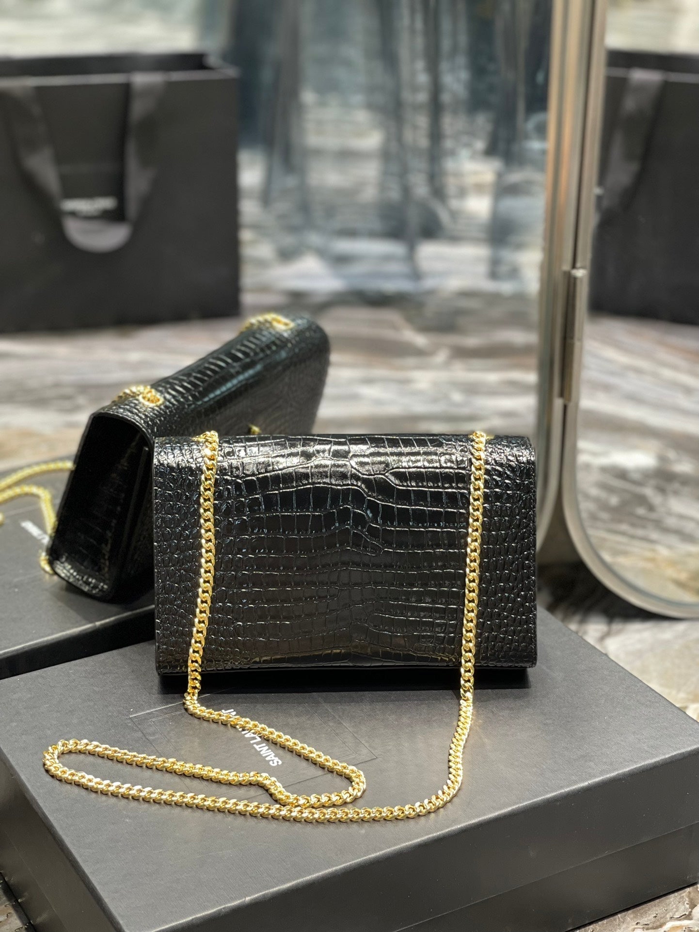 Top Quality Kata MeTop Qualityum Chain Bag Black With Tassel For Women 9.4in/24cm YSL 354119DND0J1000