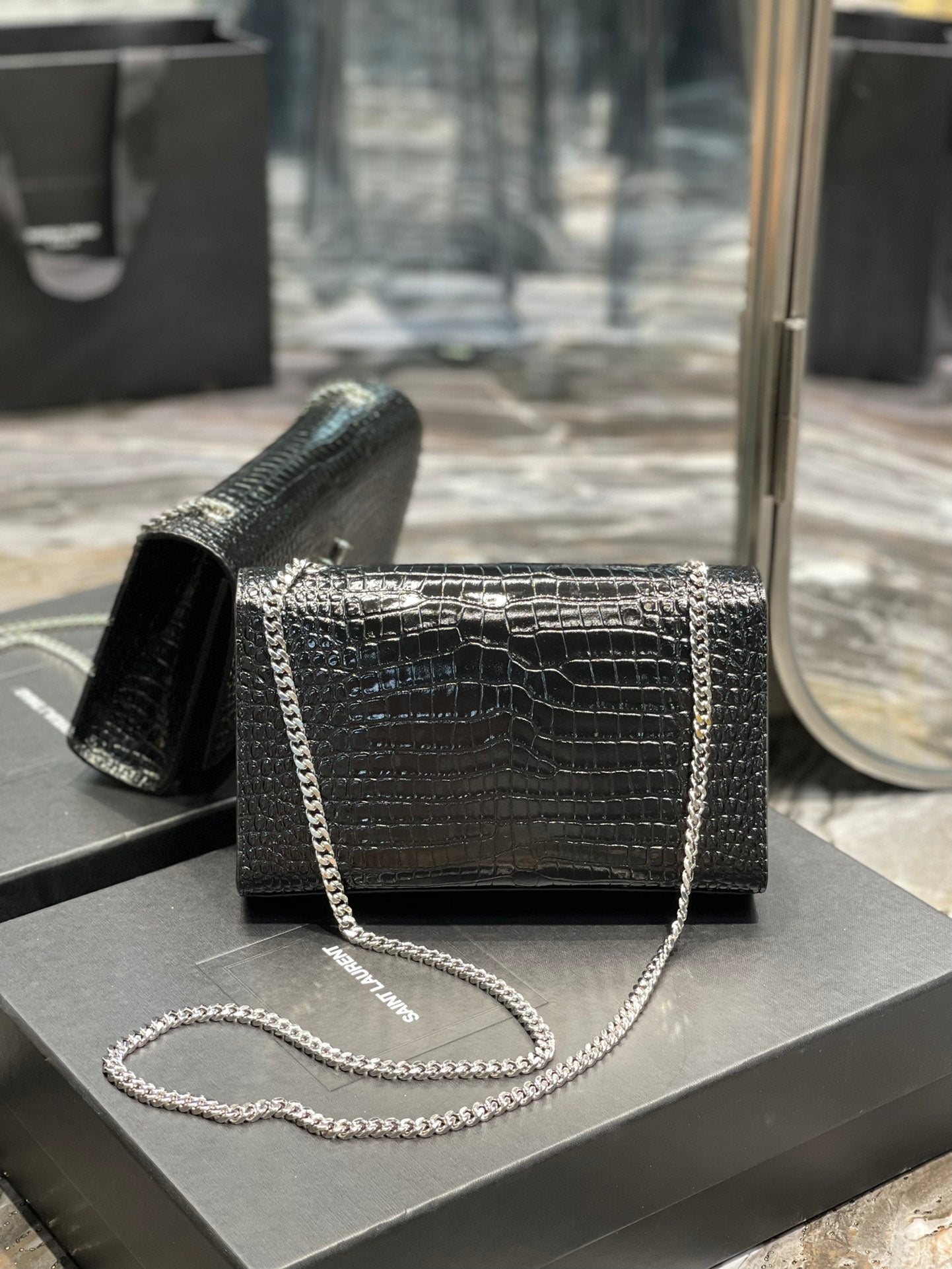 Top Quality Kata MeTop Qualityum Chain Bag Black With Tassel For Women 9.4in/24cm YSL 354119DND0N1000