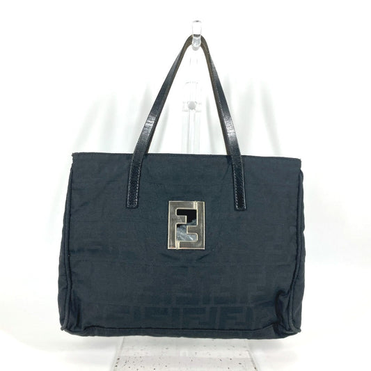 FENDI Tote Bag Nylon, Leather black   Zucca Women
