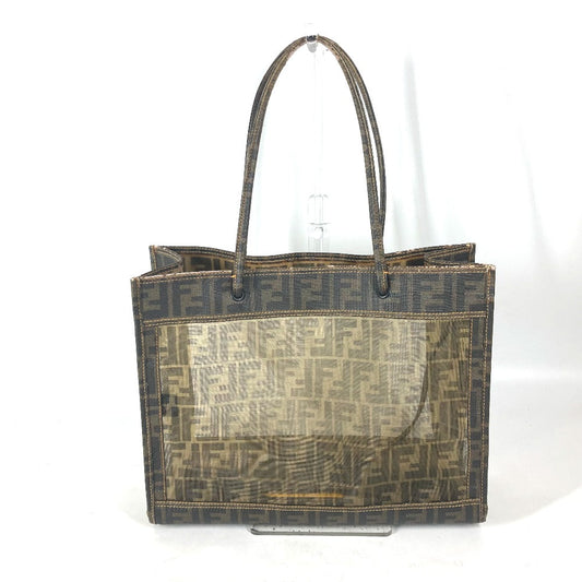 FENDI Shoulder Bag Coated leather Brown Mesh Bag Beach Bag   Zucca Women