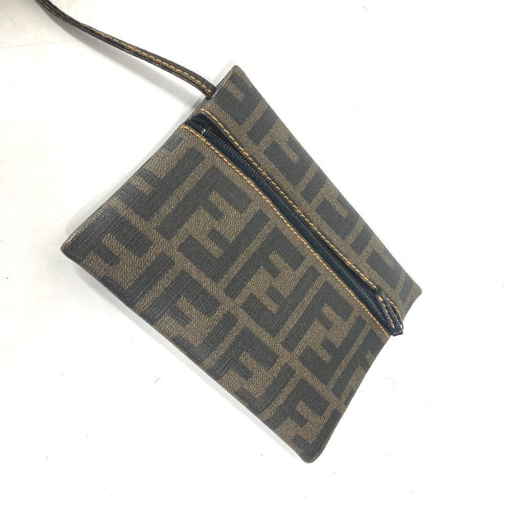 FENDI Shoulder Bag Coated leather Brown Mesh Bag Beach Bag   Zucca Women