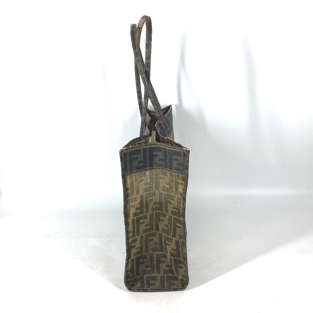 FENDI Shoulder Bag Coated leather Brown Mesh Bag Beach Bag   Zucca Women