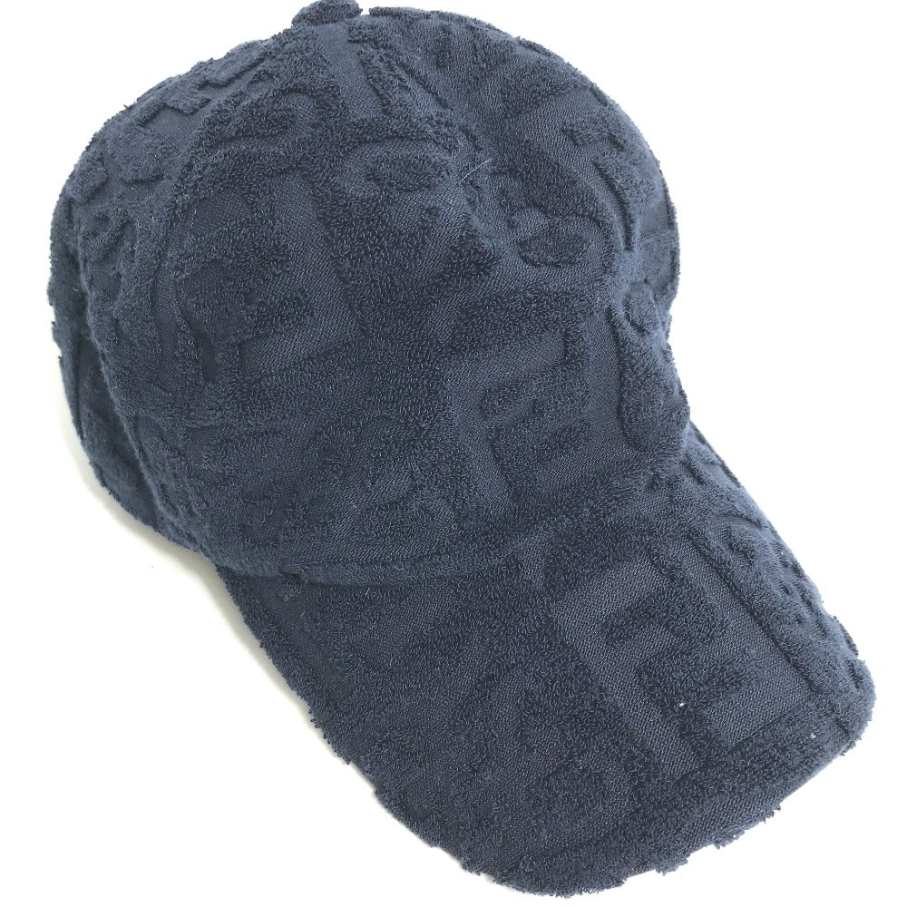 FENDI cap FXQ768 cotton Navy Zucca Pile