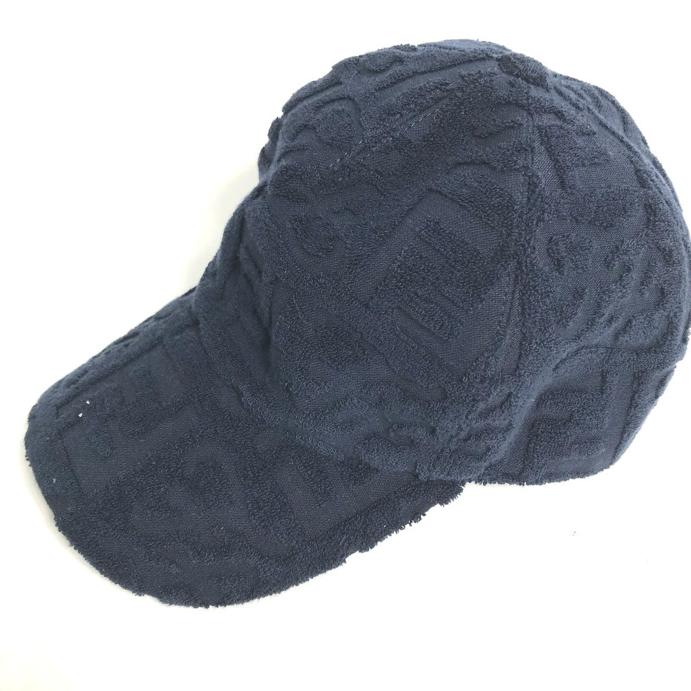 FENDI cap FXQ768 cotton Navy Zucca Pile