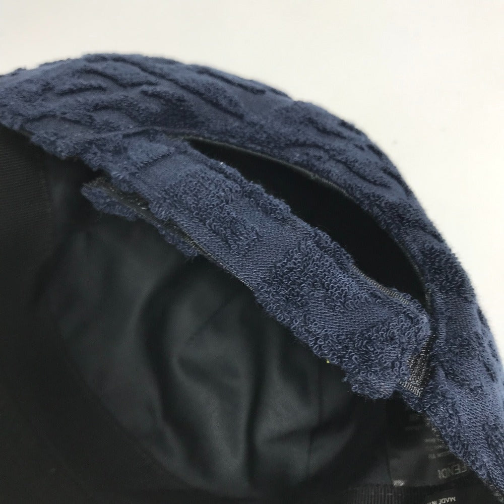 FENDI cap FXQ768 cotton Navy Zucca Pile