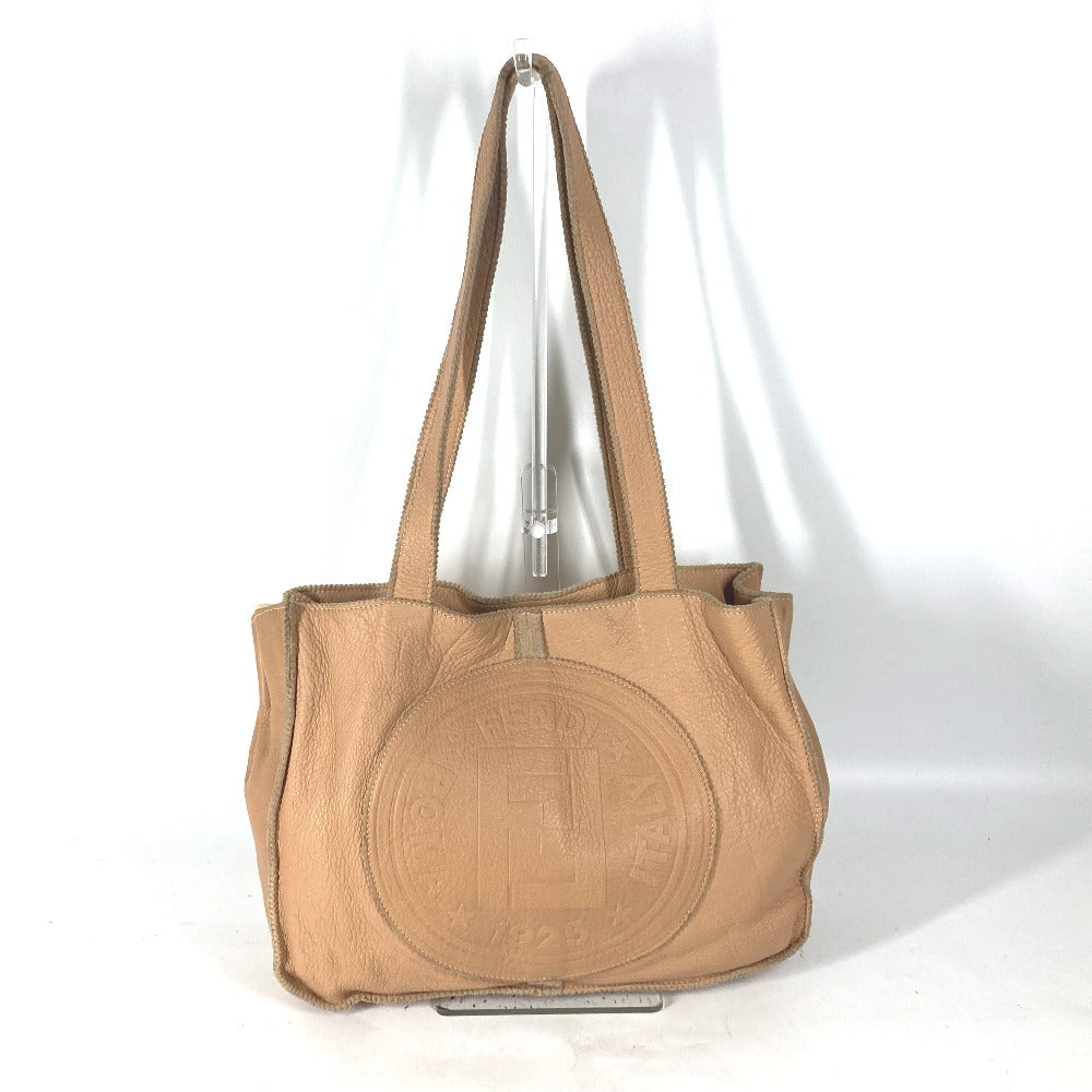 FENDI Tote Bag leather beige   Big logo Women
