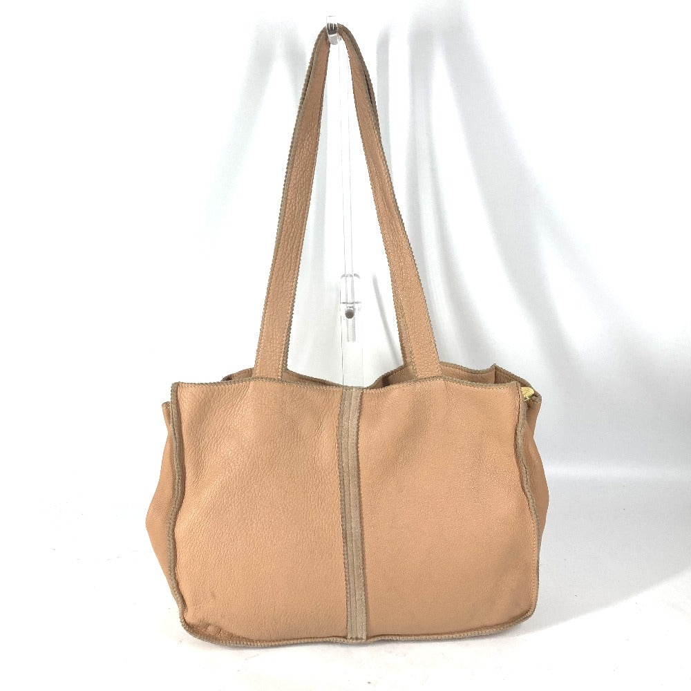 FENDI Tote Bag leather beige   Big logo Women