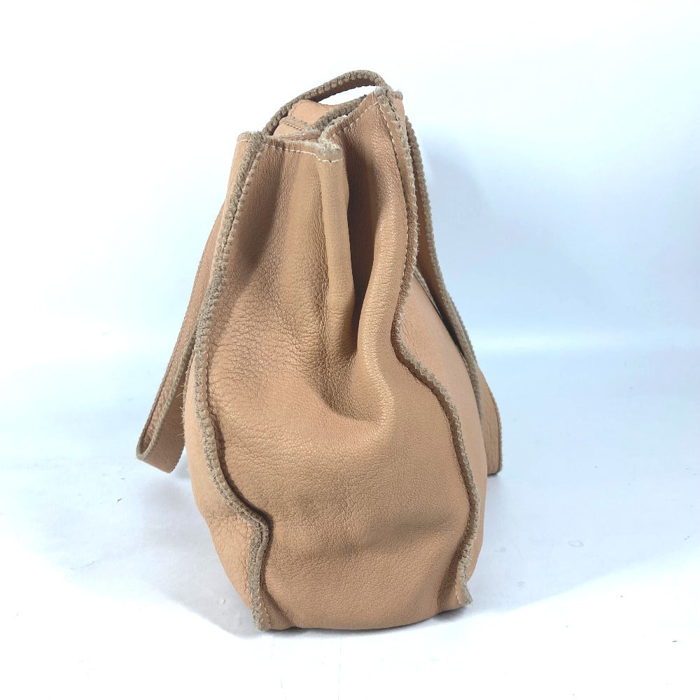 FENDI Tote Bag leather beige   Big logo Women