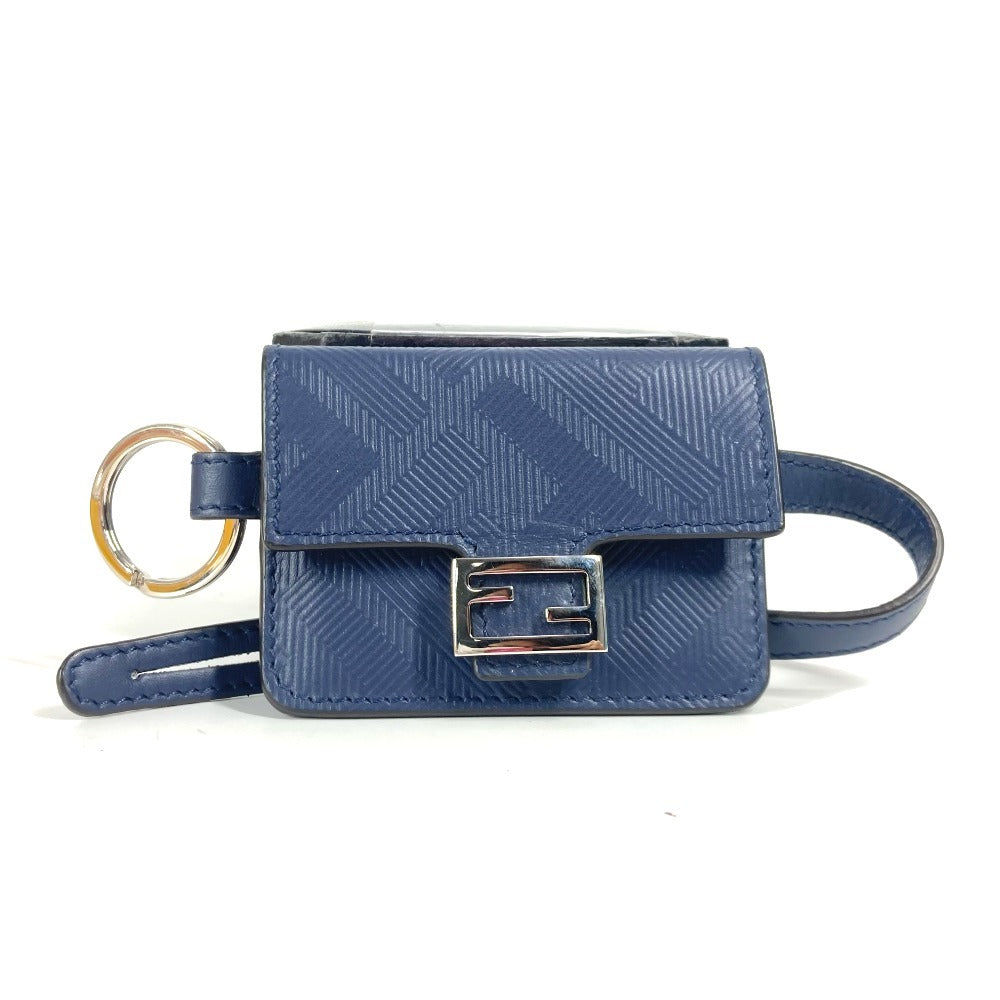 FENDI charm leather Navy Bucket type Bag type Women