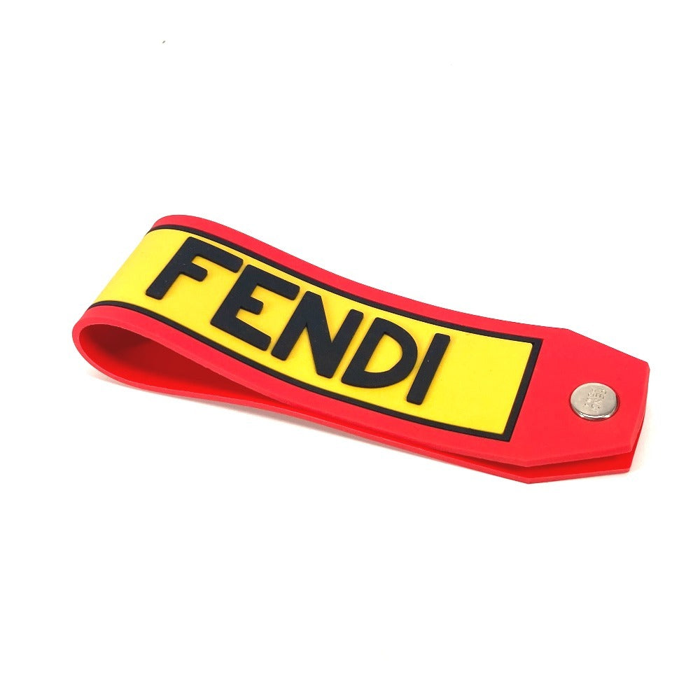 FENDI key ring rubber multicolor Logo Carabiner included unisex(Unisex)