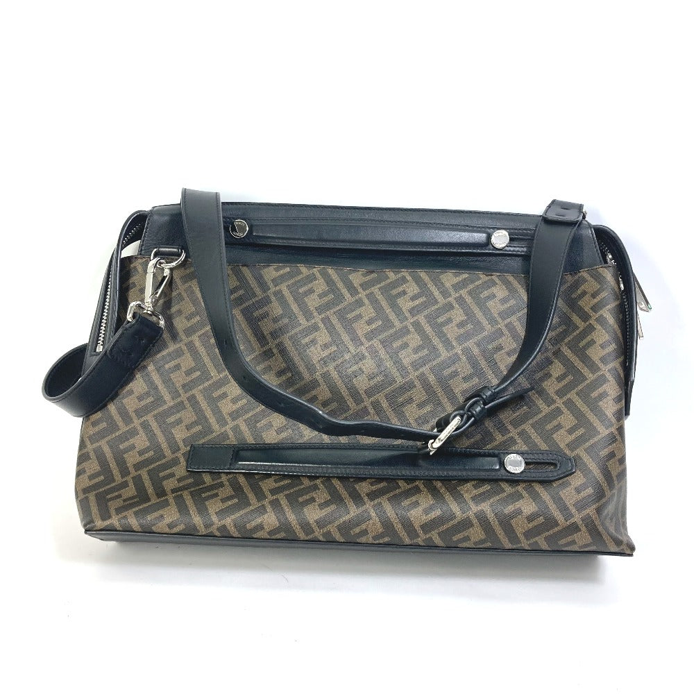 FENDI Handbag 8BH253 PVC Brown Zucca Briefcase mens