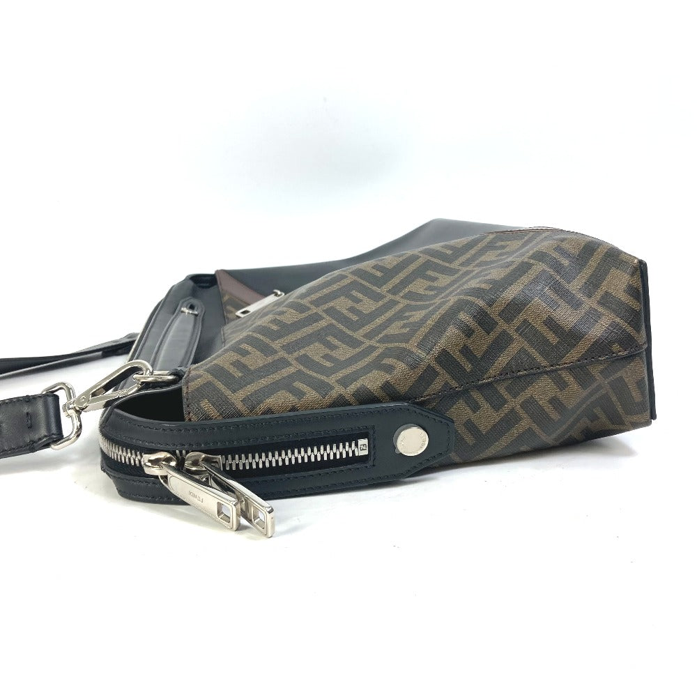 FENDI Handbag 8BH253 PVC Brown Zucca Briefcase mens