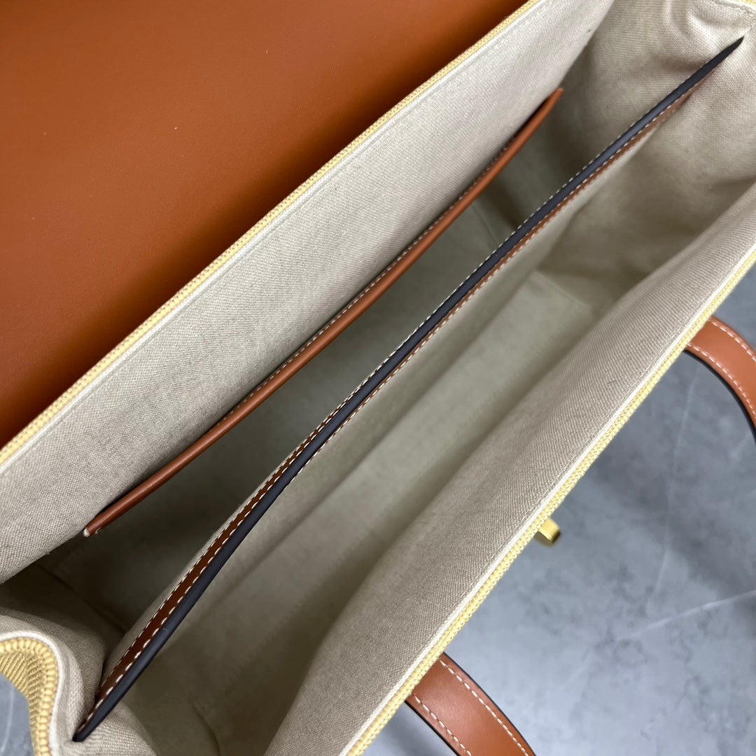 Top Quality Medium Soft 16 Bag In Textile Natural / Tan For Women 13in/32cm 195542DSH.02NT