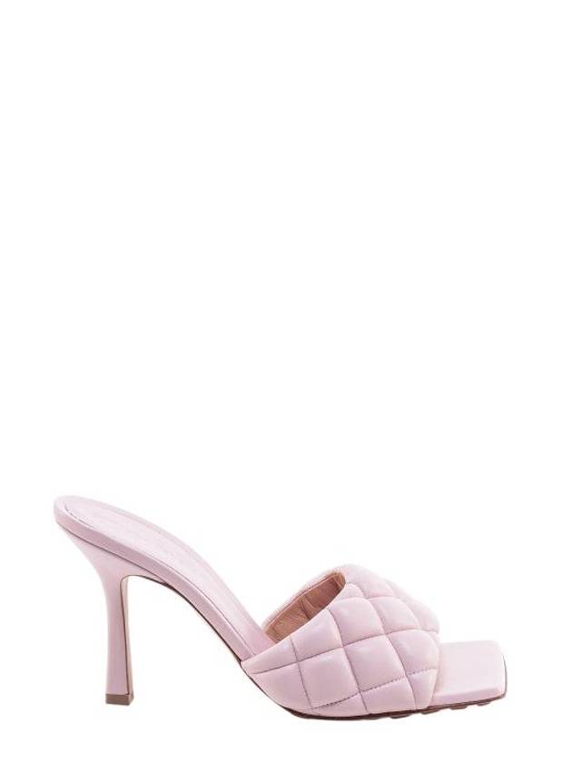Luxury Bottega Veneta Quilted Nappa Sandal Heels Light Pink