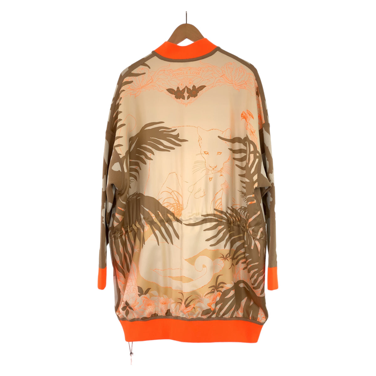 HERMES sweat 2H2816DR Silk, Polyester Brown orange Jackets Cardigans Jerseys twill laine Women 34  d