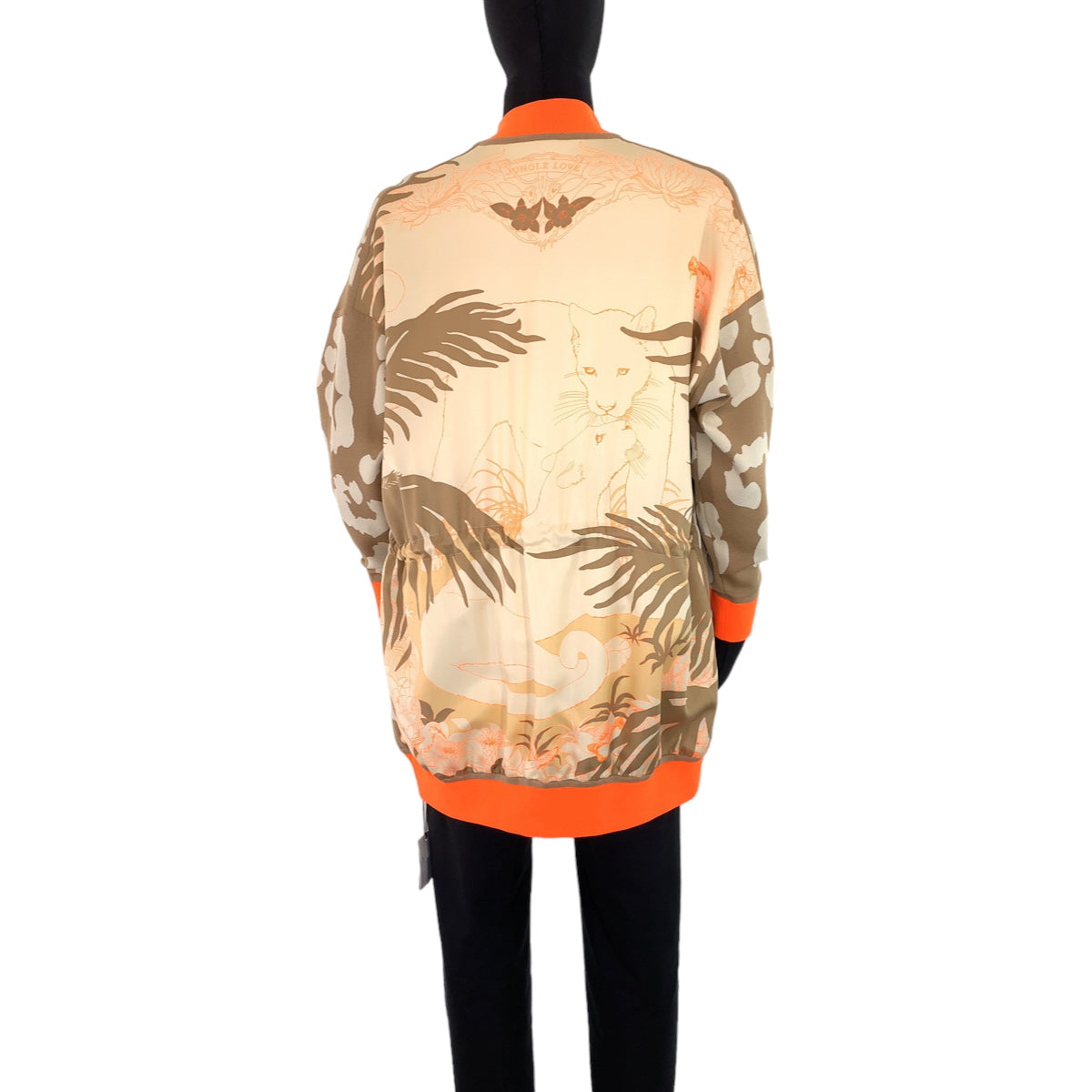 HERMES sweat 2H2816DR Silk, Polyester Brown orange Jackets Cardigans Jerseys twill laine Women 34  d