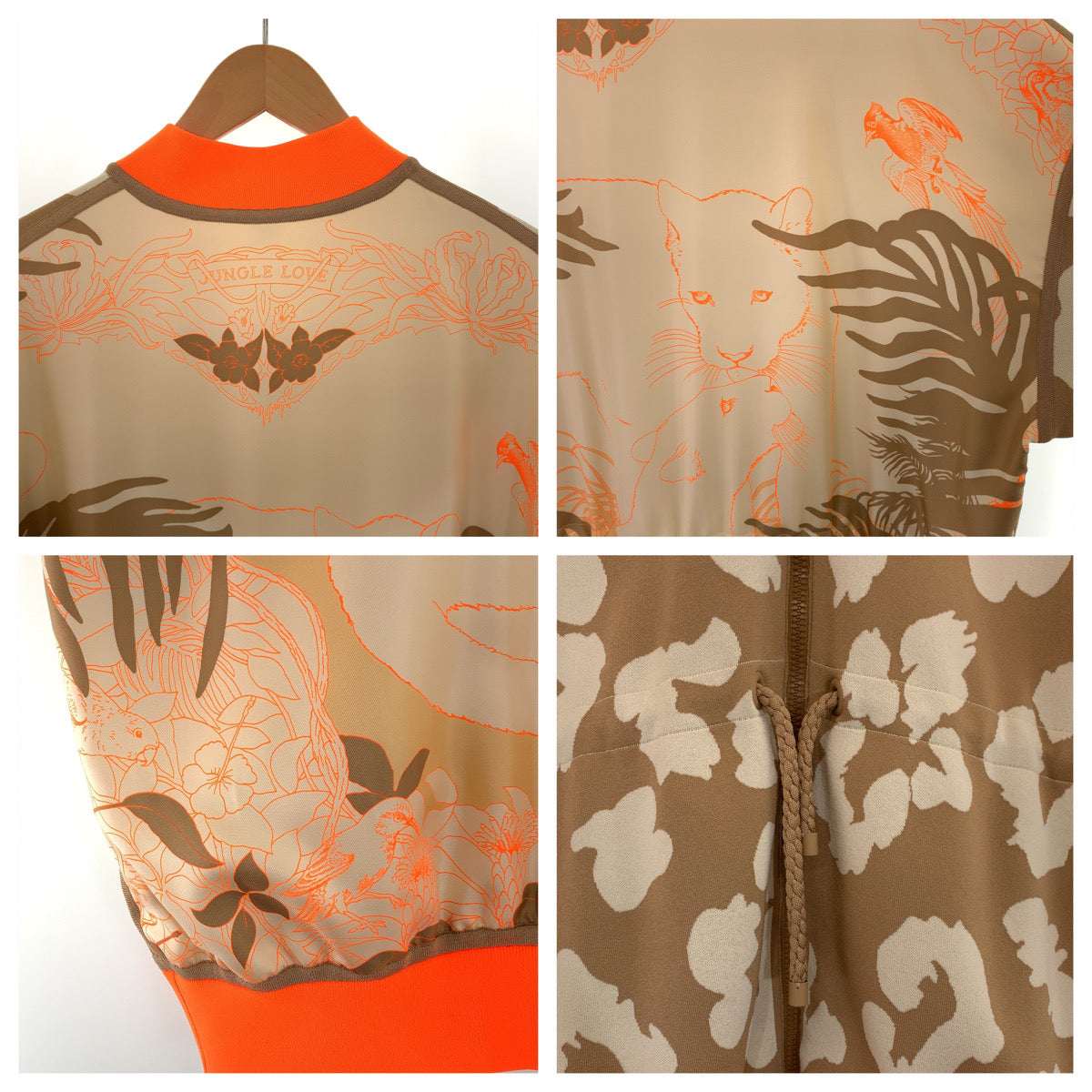 HERMES sweat 2H2816DR Silk, Polyester Brown orange Jackets Cardigans Jerseys twill laine Women 34  d