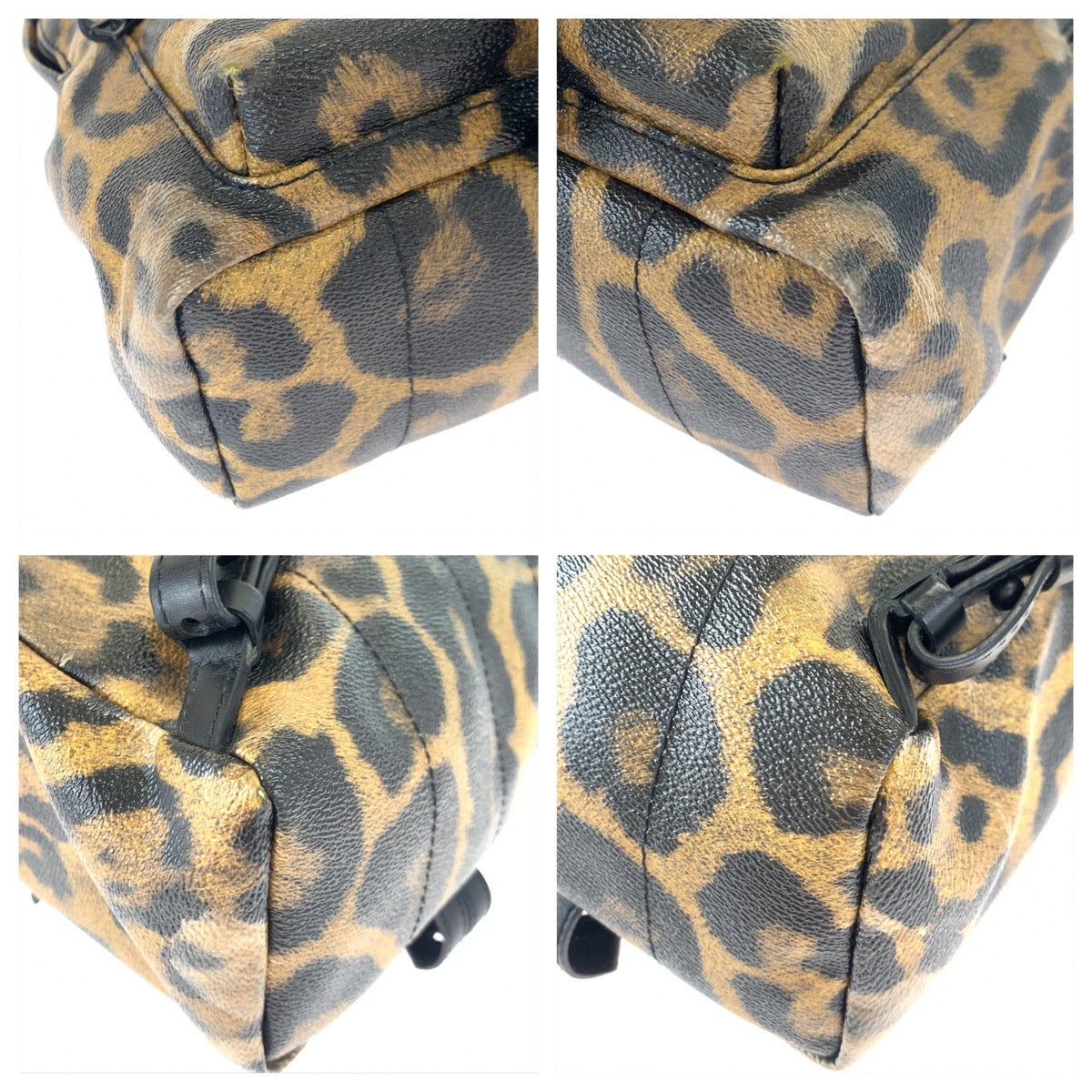 LOUIS VUITTON Backpack M52020 PVC Brown black Backpack Backpack Leopard Leopard Pattern Palm Springs PM Women  d