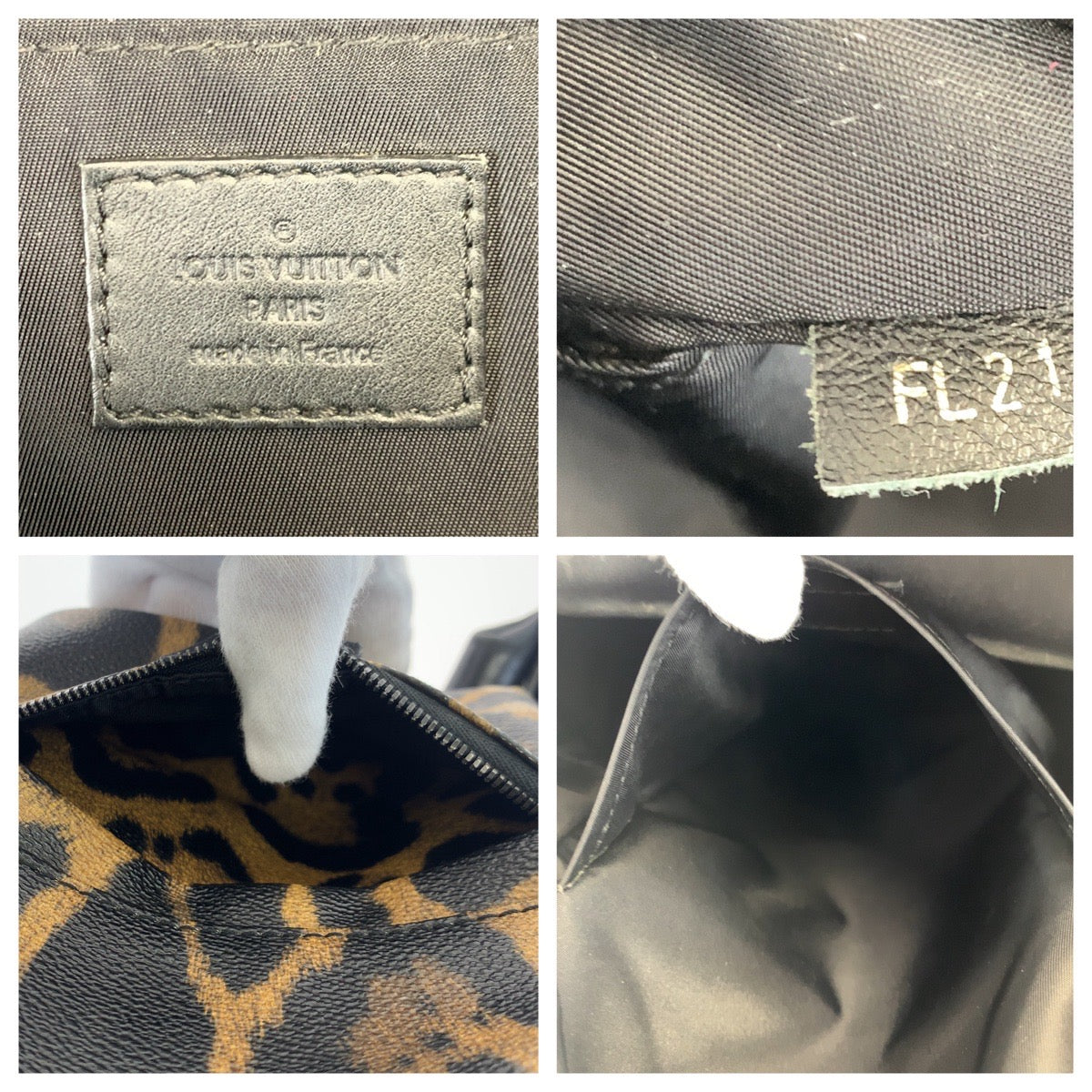 LOUIS VUITTON Backpack M52020 PVC Brown black Backpack Backpack Leopard Leopard Pattern Palm Springs PM Women  d