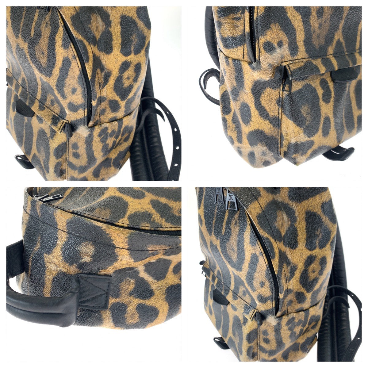 LOUIS VUITTON Backpack M52020 PVC Brown black Backpack Backpack Leopard Leopard Pattern Palm Springs PM Women  d