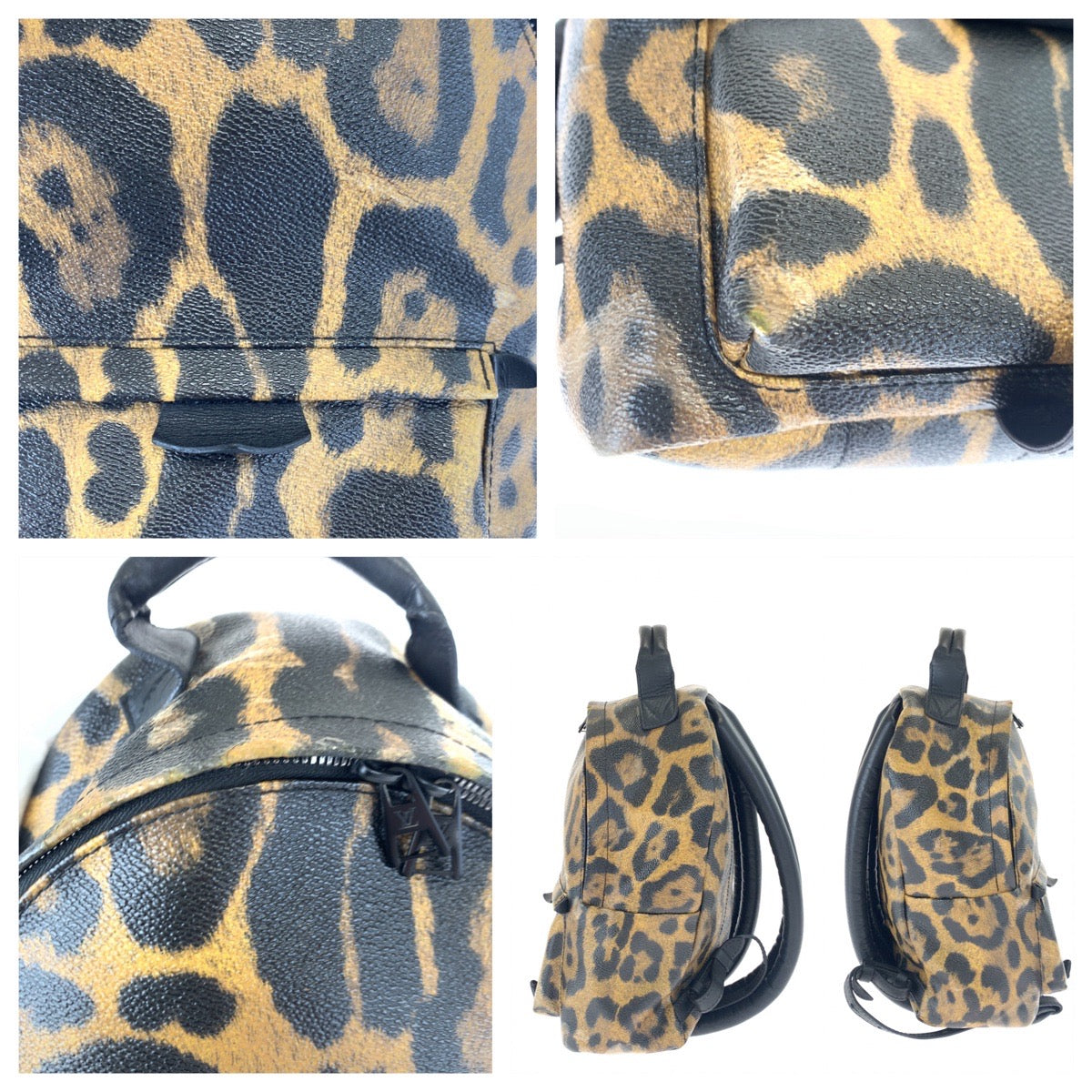 LOUIS VUITTON Backpack M52020 PVC Brown black Backpack Backpack Leopard Leopard Pattern Palm Springs PM Women  d