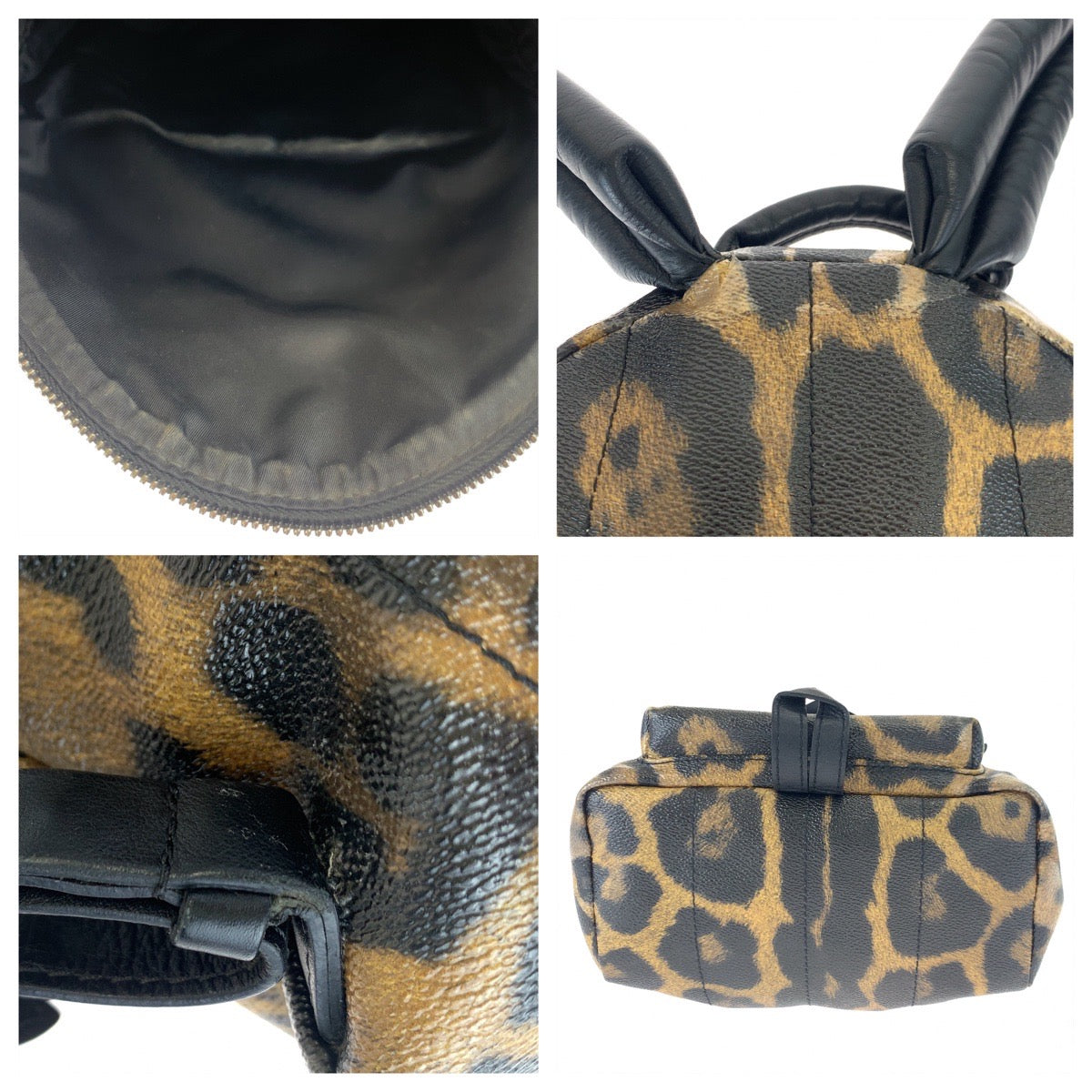 LOUIS VUITTON Backpack M52020 PVC Brown black Backpack Backpack Leopard Leopard Pattern Palm Springs PM Women  d