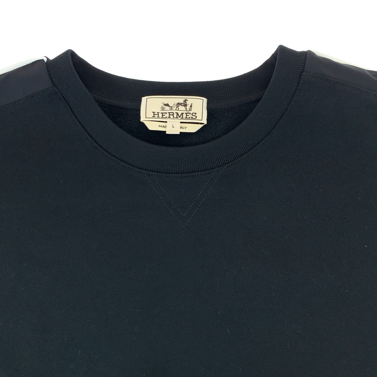 HERMES sweat H167515HA013XL cotton black black white white Sweatshirt, fleece lining 22AW RunH mens L  d