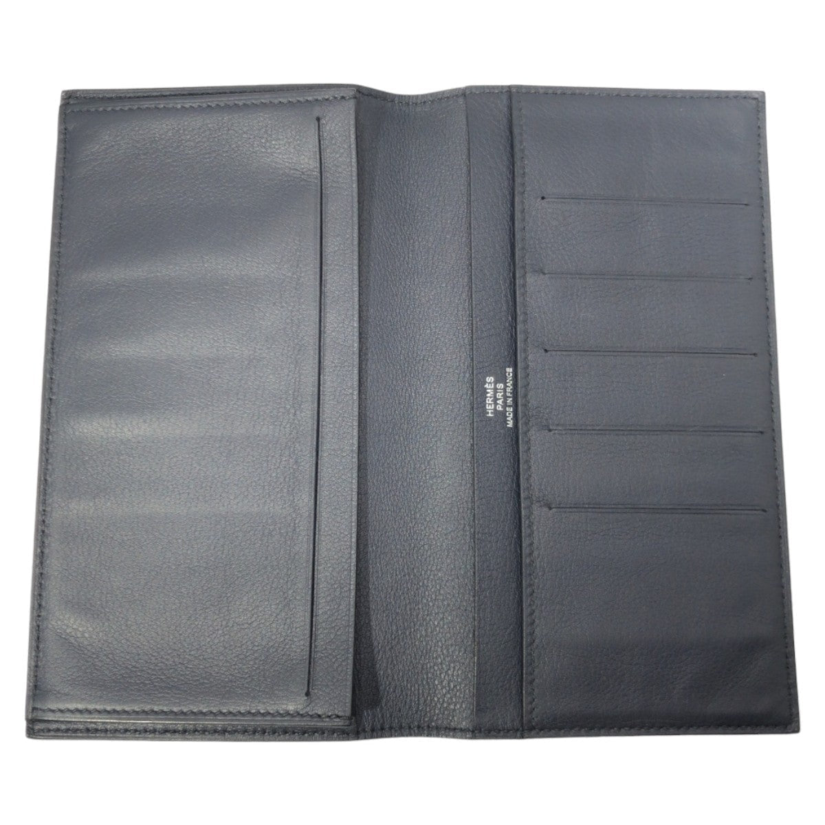 HERMES Bill Compartment leather Black black Bill Compartment Bifold Wallet Citizen twill mens  d