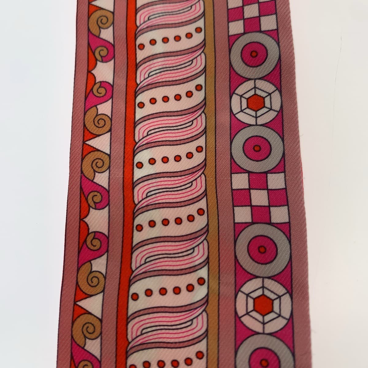 HERMES scarf silk Red Pink Multicolor scarf ribbon Twilly HARNAIS EN ROSACE Women  d