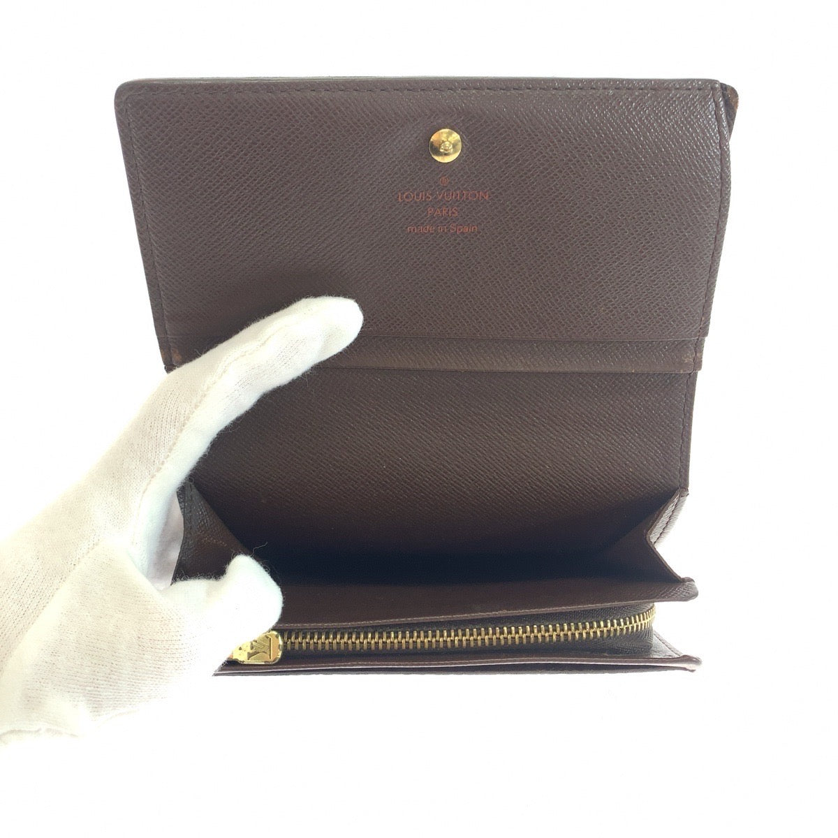 LOUIS VUITTON Bifold Wallet N61730 PVC Brown Gold Metal Folding wallet Compact wallet Damier L-Zip Portonet Bie Tresol Women  d