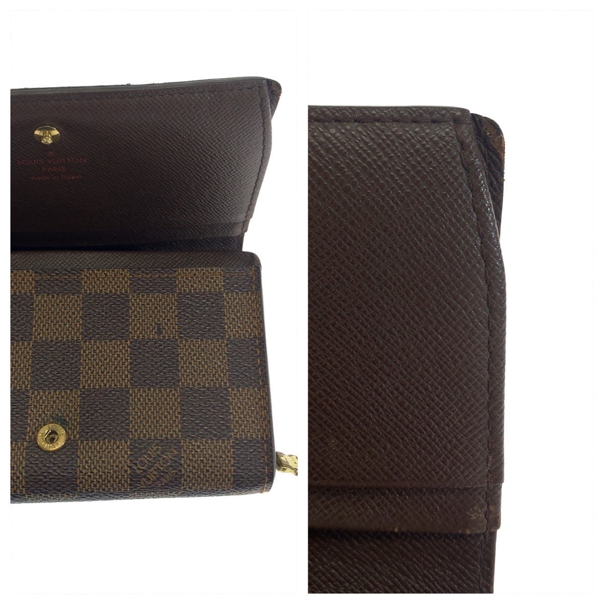 LOUIS VUITTON Bifold Wallet N61730 PVC Brown Gold Metal Folding wallet Compact wallet Damier L-Zip Portonet Bie Tresol Women  d