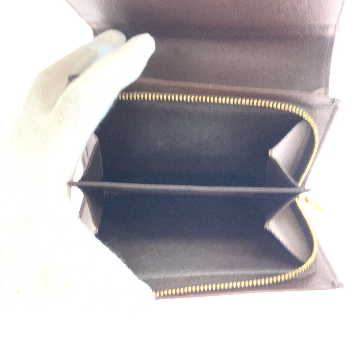 LOUIS VUITTON Bifold Wallet N61730 PVC Brown Gold Metal Folding wallet Compact wallet Damier L-Zip Portonet Bie Tresol Women  d