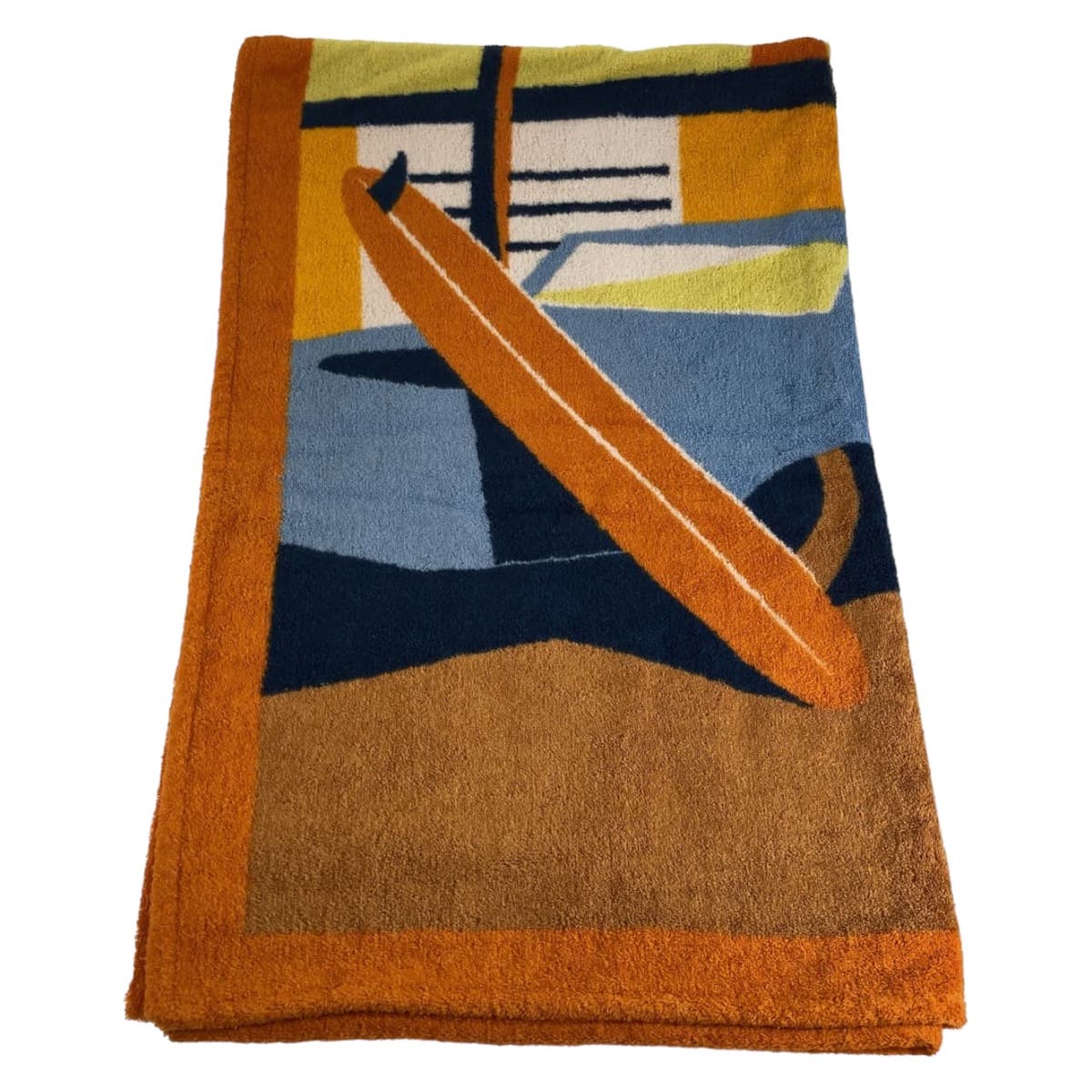 HERMES towel cotton Orange multicolor Beach towel Aprs La Vague Beach towel Women  d