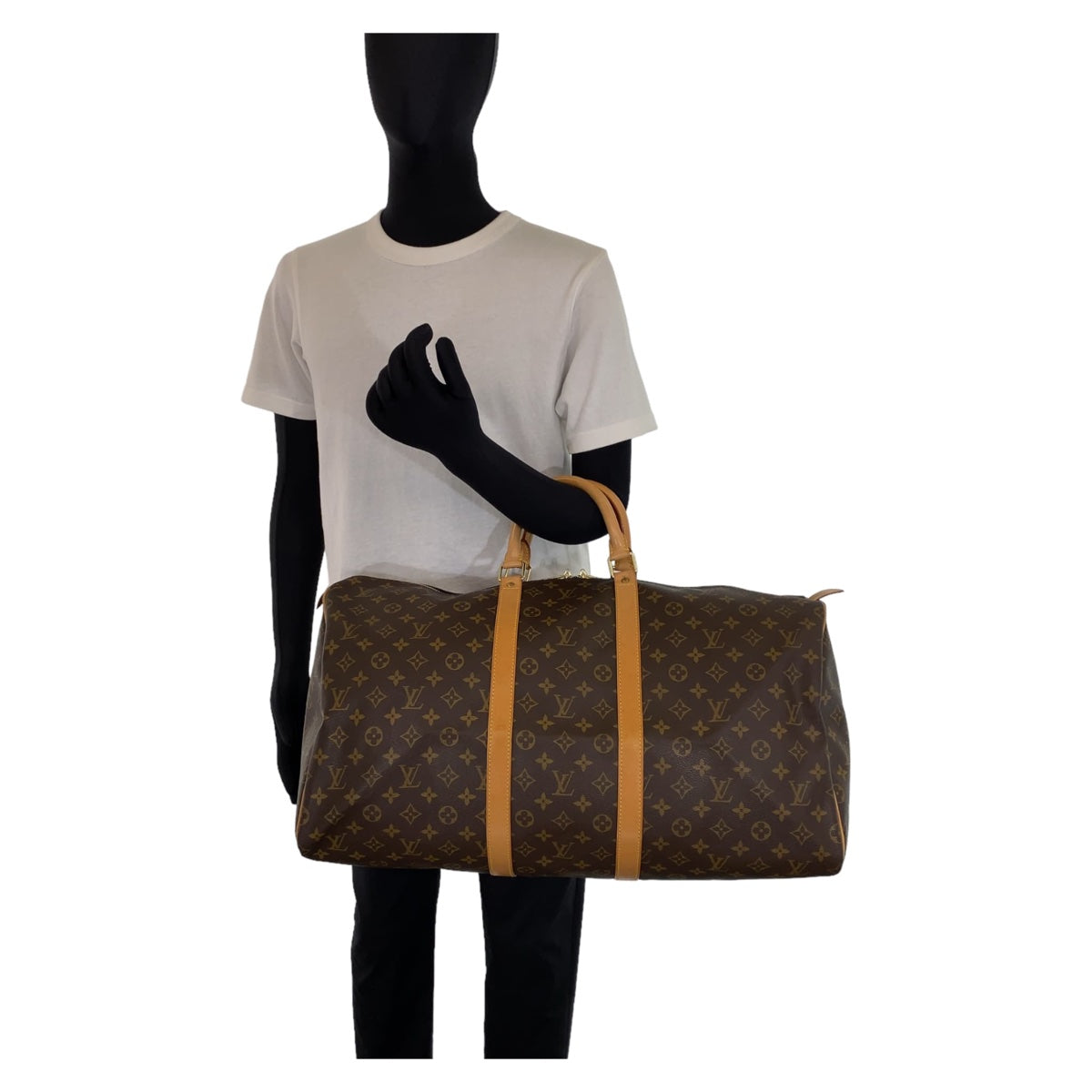 LOUIS VUITTON Boston Duffel bag M41424 PVC Brown Gold Metal Boston Duffel bag unisex Monogram Keepall 55 mens  d