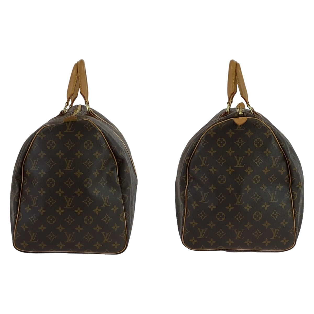LOUIS VUITTON Boston Duffel bag M41424 PVC Brown Gold Metal Boston Duffel bag unisex Monogram Keepall 55 mens  d