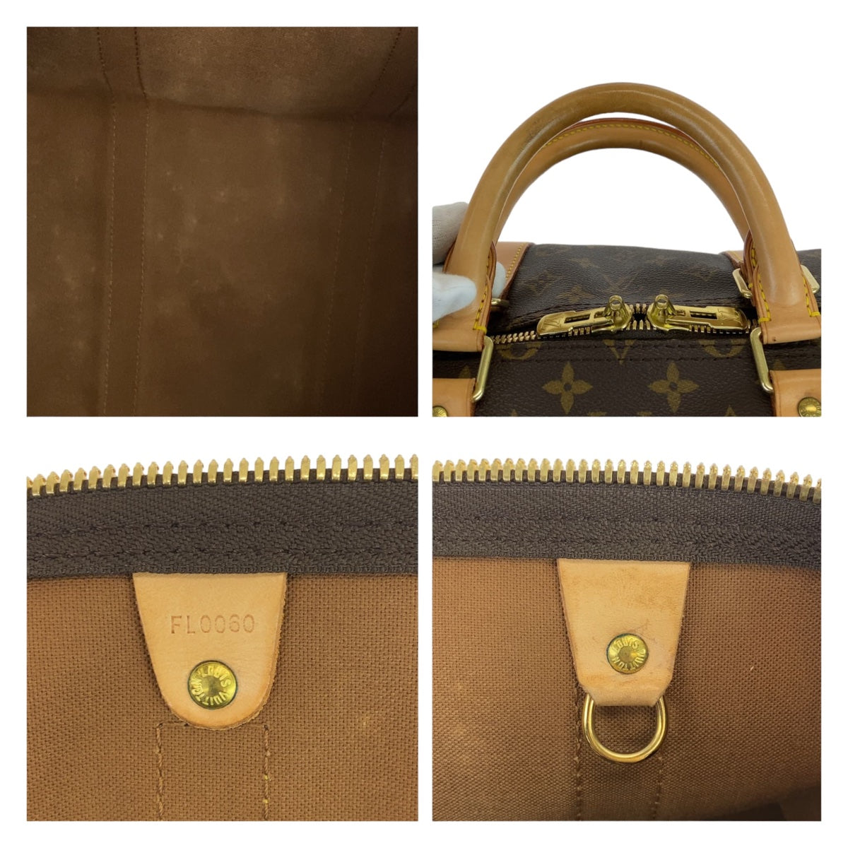 LOUIS VUITTON Boston Duffel bag M41424 PVC Brown Gold Metal Boston Duffel bag unisex Monogram Keepall 55 mens  d