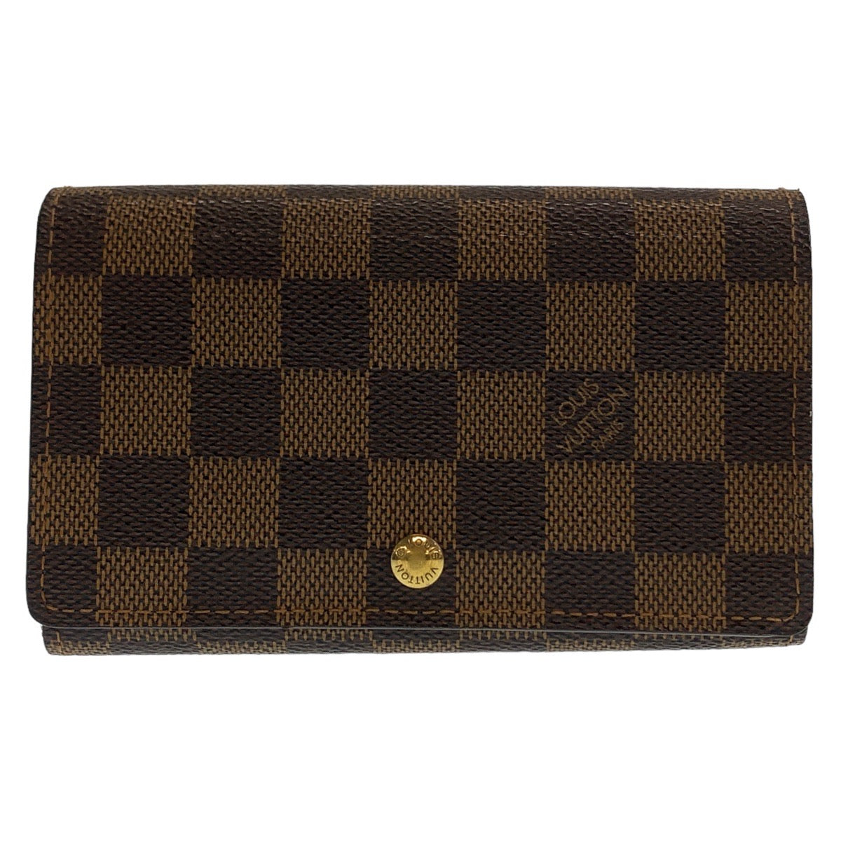 LOUIS VUITTON Bifold Wallet N61730 PVC Brown Gold Metal Folding wallet Compact wallet Damier Portefeuille Tresol Women  d