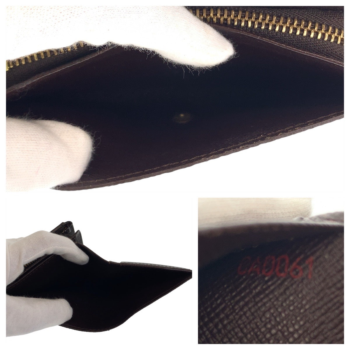 LOUIS VUITTON Bifold Wallet N61730 PVC Brown Gold Metal Folding wallet Compact wallet Damier Portefeuille Tresol Women  d