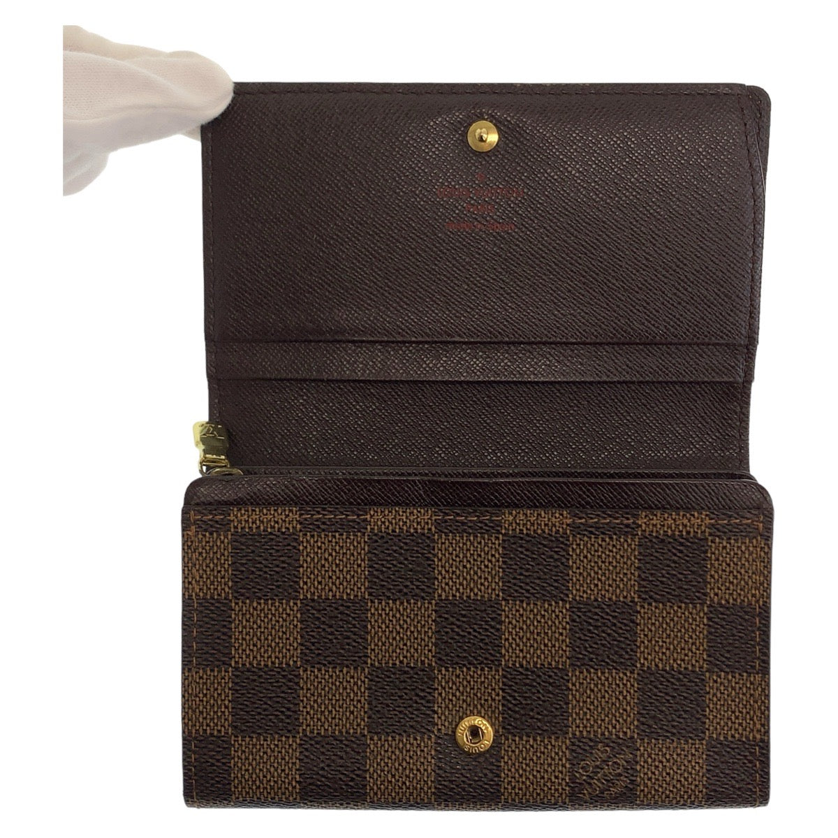 LOUIS VUITTON Bifold Wallet N61730 PVC Brown Gold Metal Folding wallet Compact wallet Damier Portefeuille Tresol Women  d
